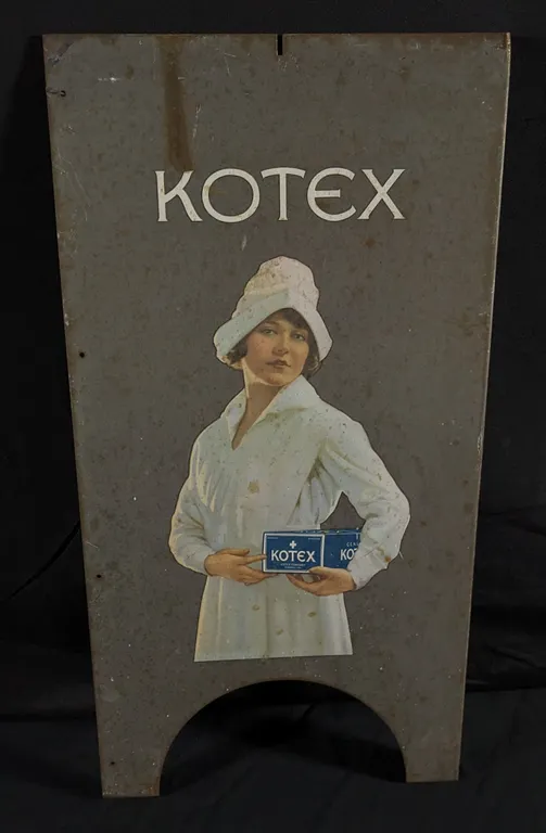 TIN VENDING MACHINE SIGN KOTEX FEMININE PRODUCTS