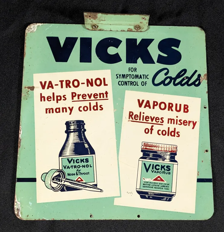 TIN SIGN VICKS VA-TRO-NOL & VAPORUB (2 SIDED)