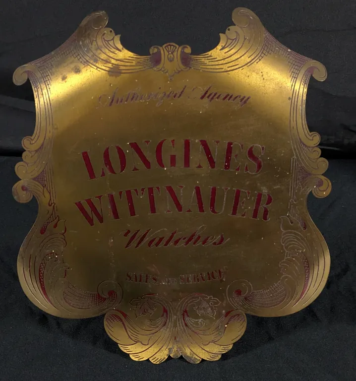 BRASS SIGN AUTHORIZED AGENCY LONGINES WITTNAUER WATHES SALES AND SERVICE