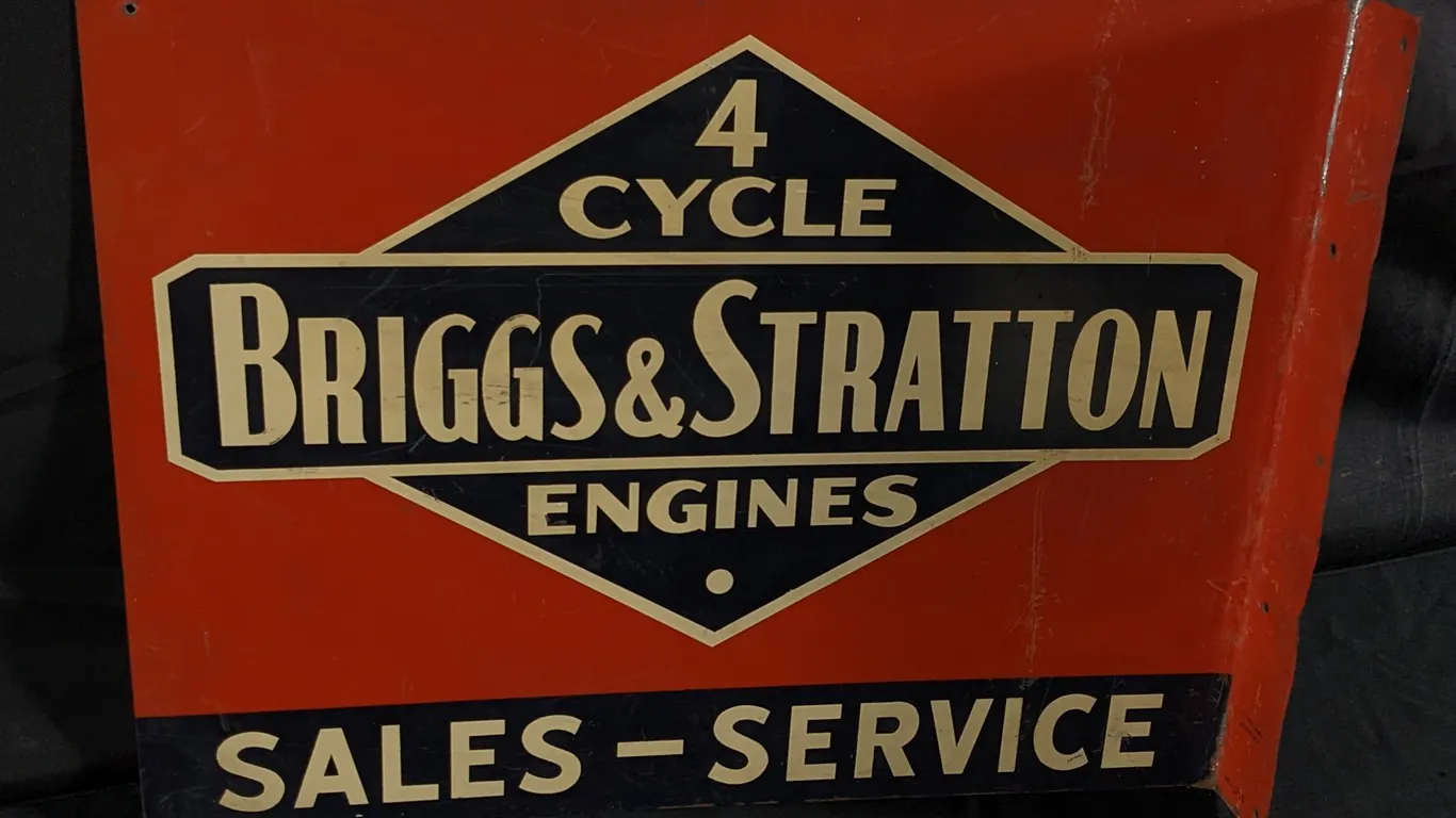 TIN FLANGE SIGN BRIGGS & STRATTON ENGINES SALES & SERVICE