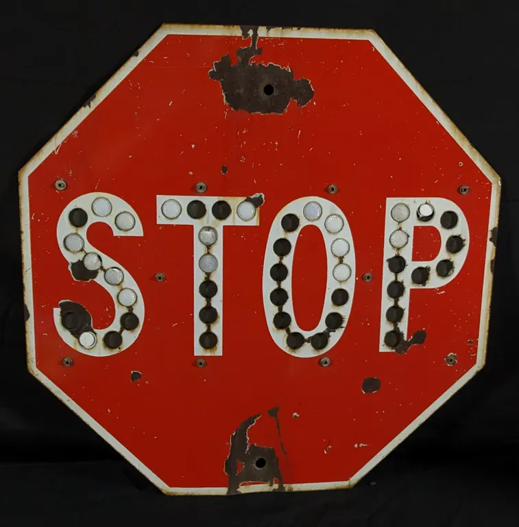 PORCELAIN CALIFORNIA DIV OF HIGHWAYS STOP SIGN