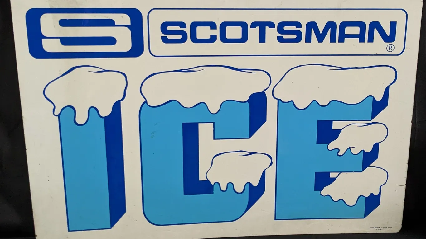 TIN SIGN SCOTSMAN ICE (2 SIDED)