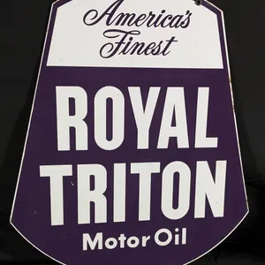 PORCELAIN SIGN UNION 76 ROYAL TRITON AMERICA'S FINEST MOTOR OIL (2 SIDED)