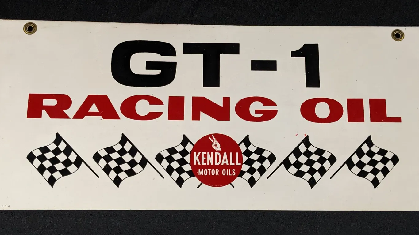 TIN SIGN GT-1 RACING OIL KENDALL MOTOR OILS (2 SIDED)