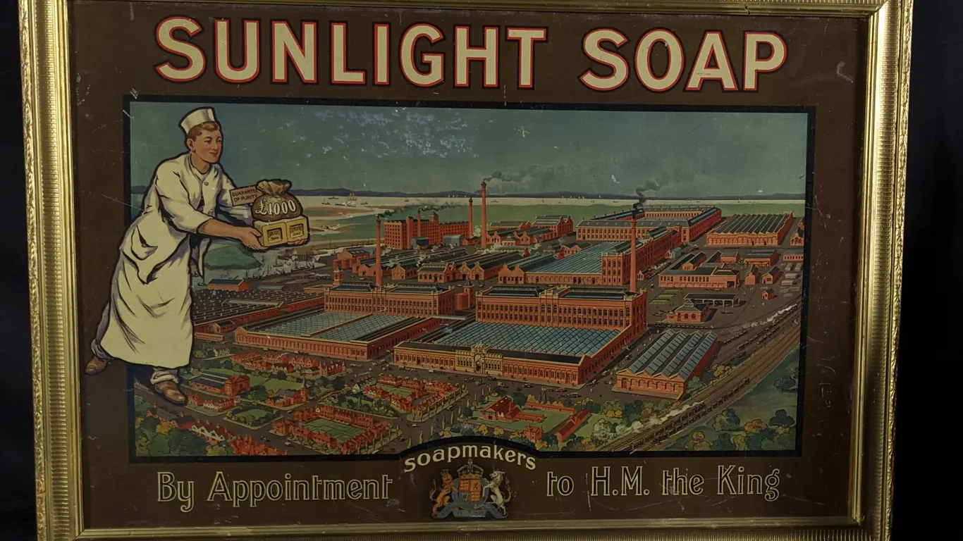 SUNLIGHT SOAP SIGN BY APPOINTMENT SOAPMAKERS TO H.M. THE KING