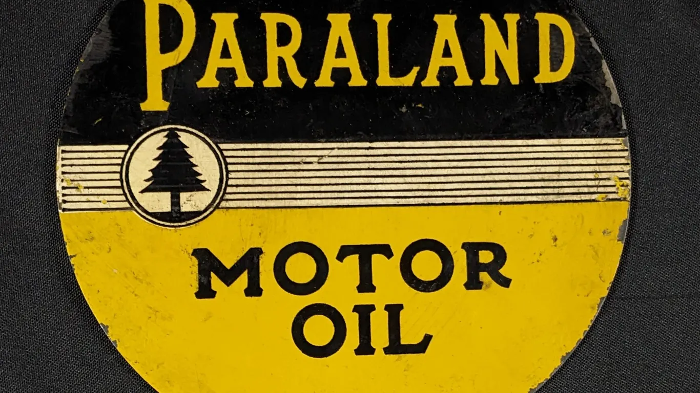 TIN LUBESTER PADDLE SIGN PARALAND MOTOR OIL (2 SIDED)