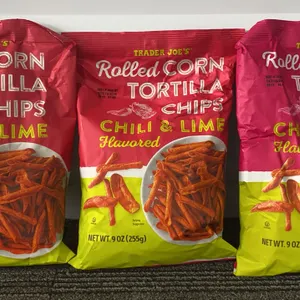 *NEW* 3 Rolled Corn Tortilla Chips Chili & Lime 9 oz  - Best By:  9/2026