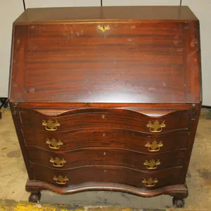 Mahogany Serpentine Front Secretary Desk