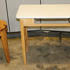 Enamel Top Table and Stool