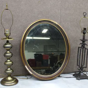 Oval Mirror and Two Table Lamps