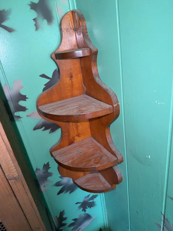 Wood Corner Wall Shelf