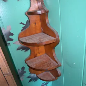 Wood Corner Wall Shelf