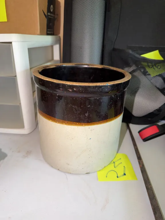 Two-Tone Stoneware Crock