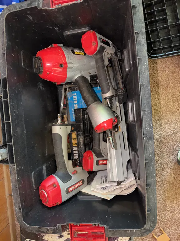 Craftsman SST2 Rolling Tool Box with Pneumatic Nail Guns and Fasteners - Contents Included