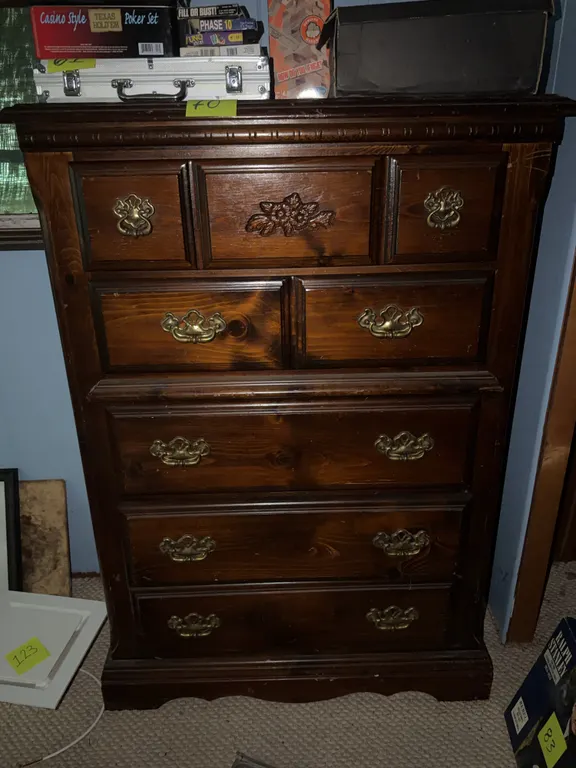 Dark Wood 7-Drawer Chest
