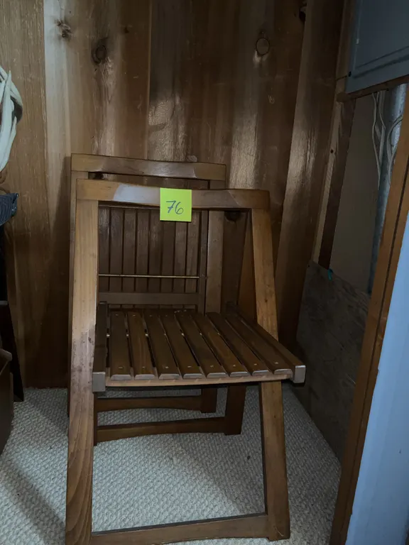 Wooden Folding Slat Chairs (2)