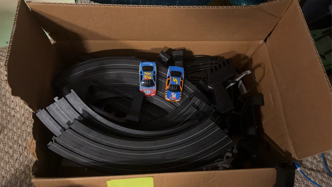 Slot Car Race Track Set with Two NASCAR Cars and Controller