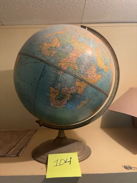World Globe on Metal Stand
