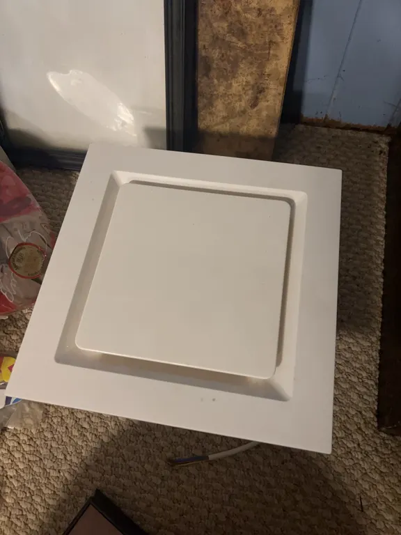 White Ceiling Exhaust Fan/Vent Housing