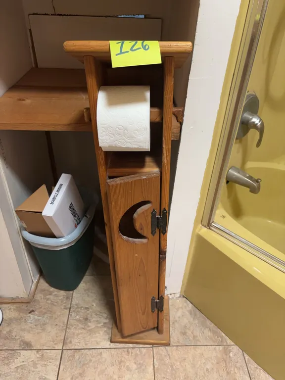 Wooden Outhouse-Style Toilet Paper Holder/Cabinet