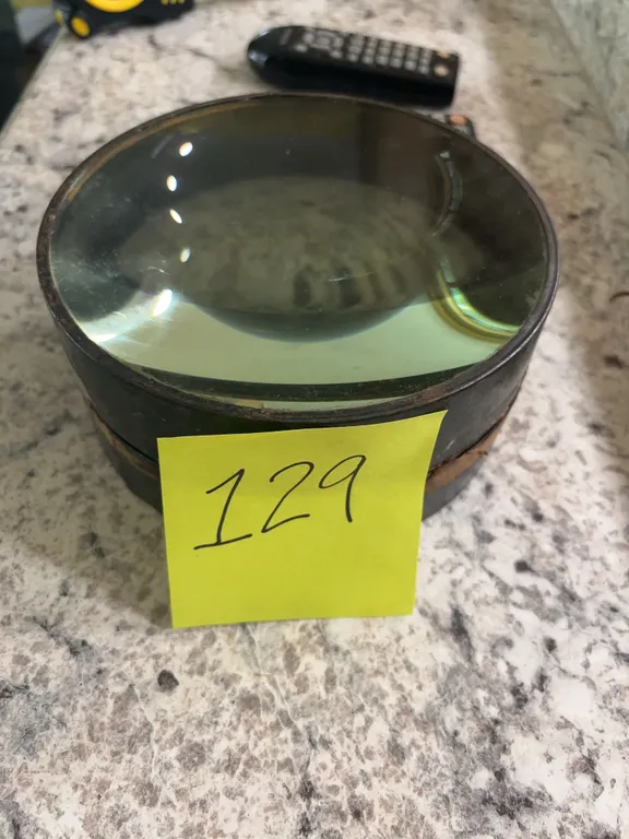 Round Convex Glass Lens in Metal Ring Housing