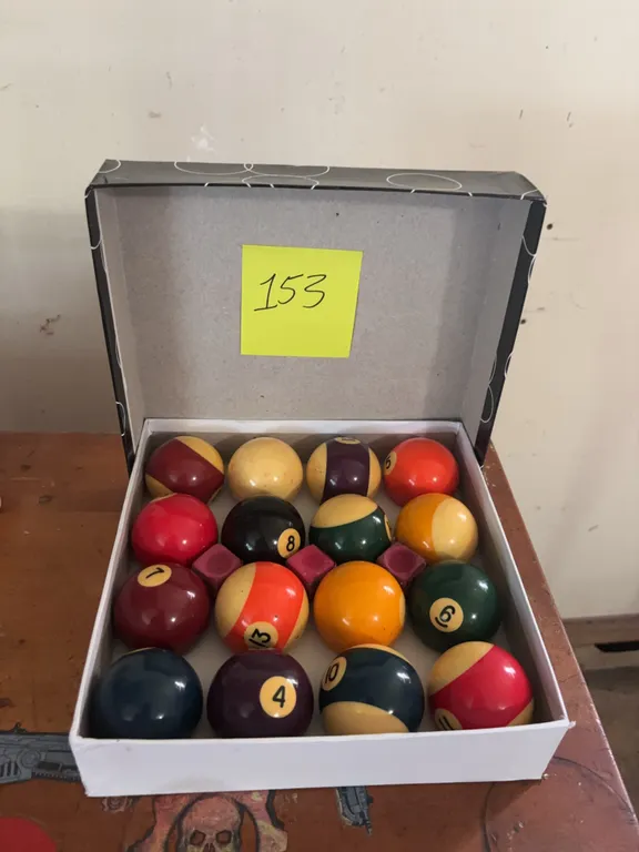 Set of Vintage Pool Balls in Box