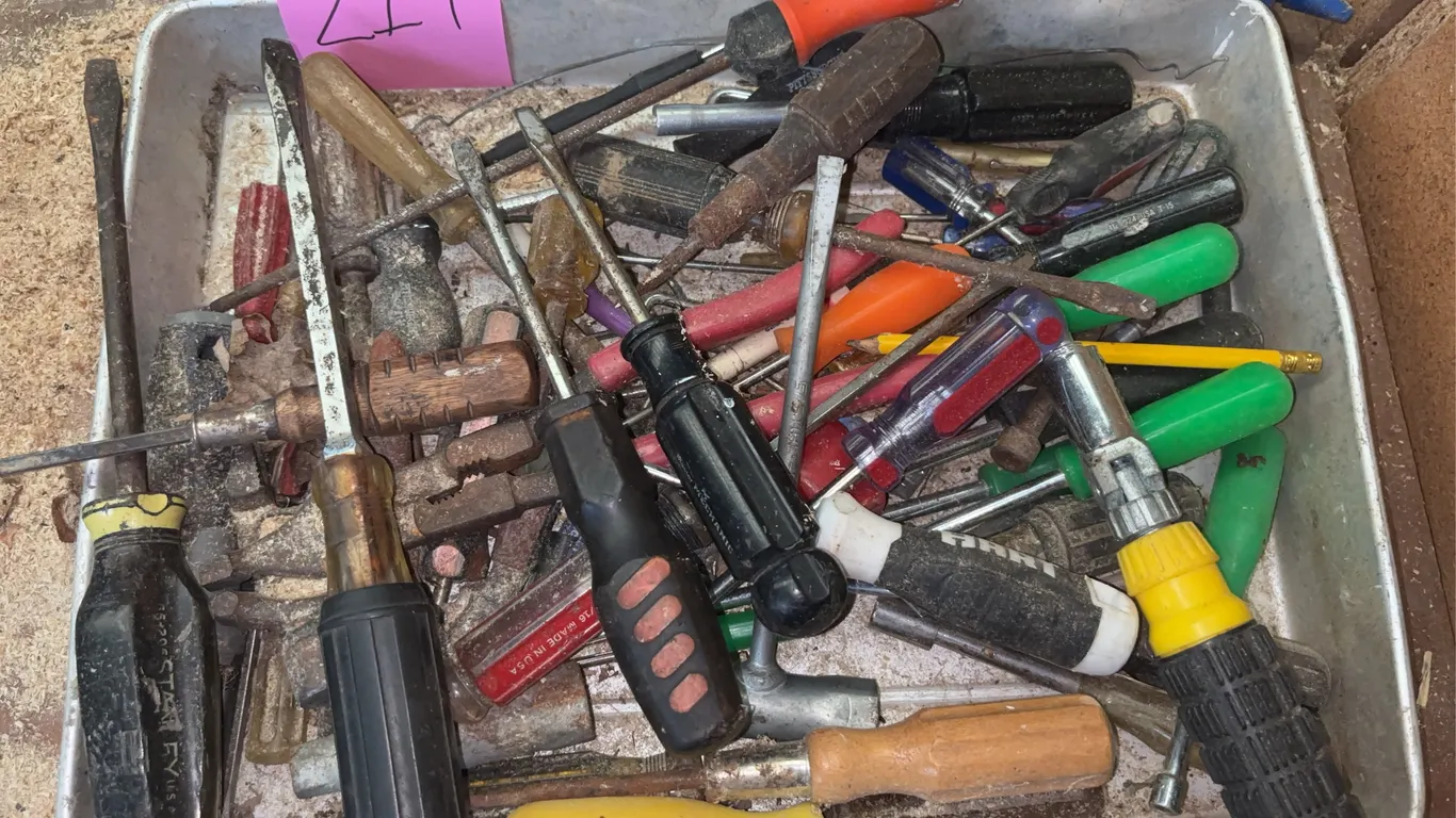Tray of Hand Tools and Screwdrivers