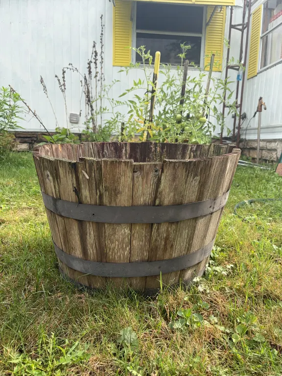 Wooden Barrel Planter (no bottom)