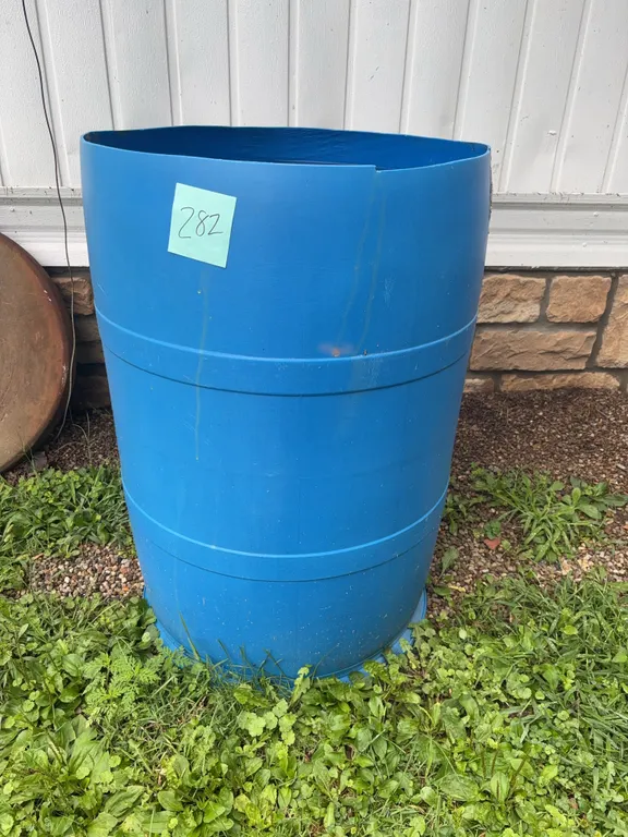 Blue Plastic Barrel