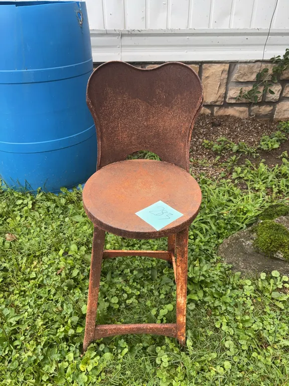 Vintage Heavy-Duty Metal Child's Counter Stool