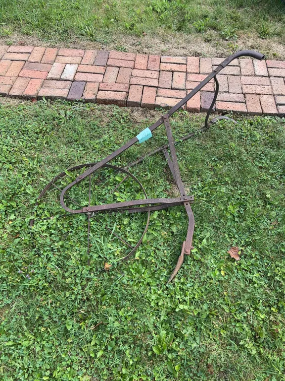 Decor Vintage Walk Behind Metal Plow
