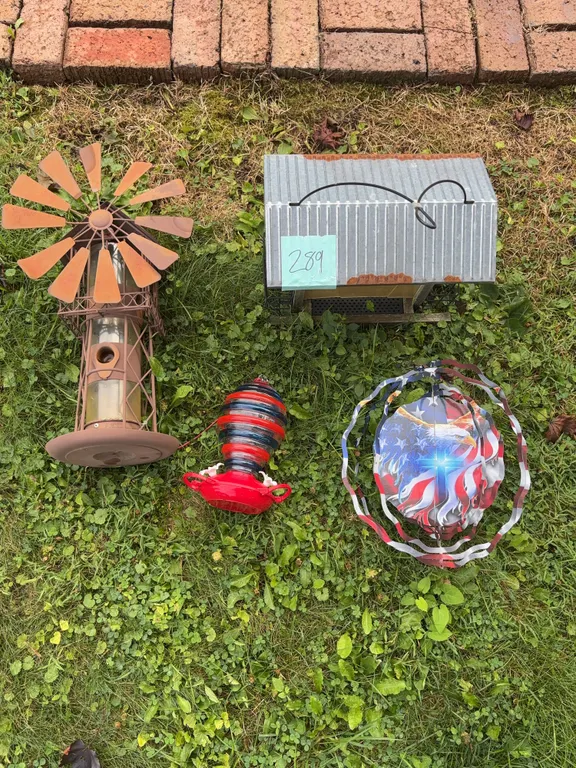 Bird Feeder Lot - Windmill, Hummingbird Feeder, Suet Feeder, USA Bald Eagle Garden Decoration
