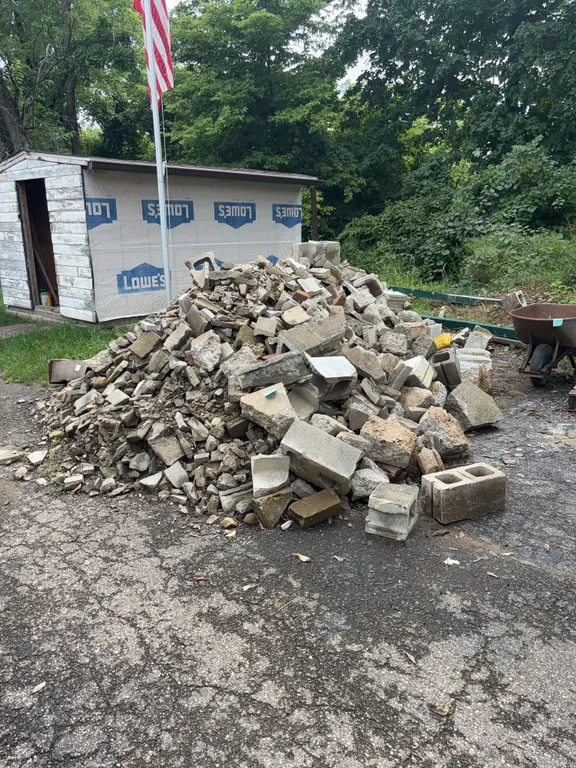Pile of Cinder Blocks and Concrete Pieces
