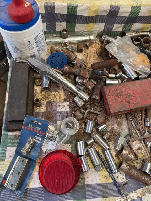 Contents of Work Bench Top - All Tools in Picture
