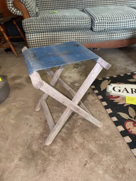 Vintage Folding Wooden Camp Chair