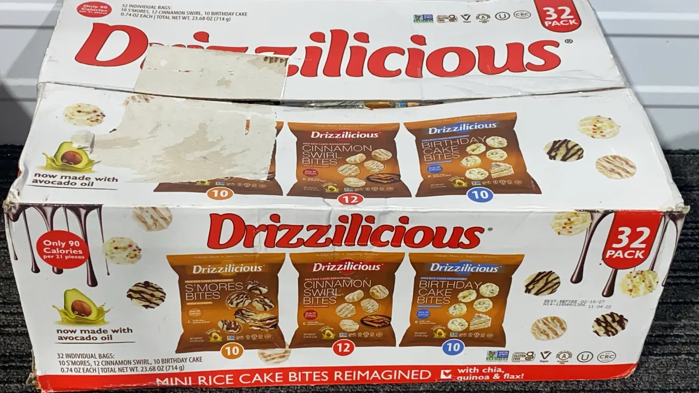 *NEW* Drizzilicious Mini Rice Cake Bites Variety Pack, 32 Count - Best By: 2/18/2027
