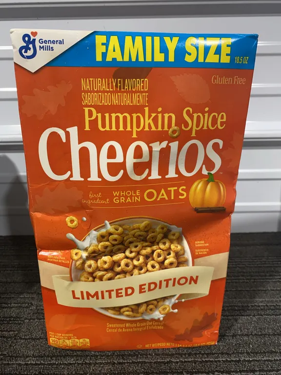 *NEW* Cheerios Pumpkin Spice Breakfast Cereal, 18.5 OZ - Best By: 8/12/2206