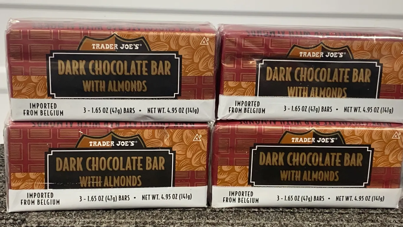 *NEW* 12 Bars Trader Joe's Dark Chocolate Bar with Almonds - Best By: 4/2027