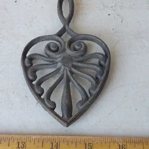 Vintage Napcoware Japan Heart Cast Iron Trivet 5"X3"