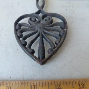 Vintage Napcoware Japan Heart Cast Iron Trivet 5"X3"