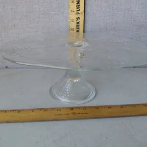 Vintage Indiana Glass Colony Harvest Grape Clear Glass Pedestal Cake Stand 11.75"X4.5"