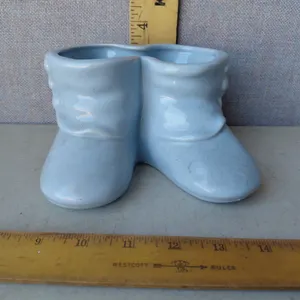 Vintage Haeger U.S.A Pottery Blue Shoes Planter