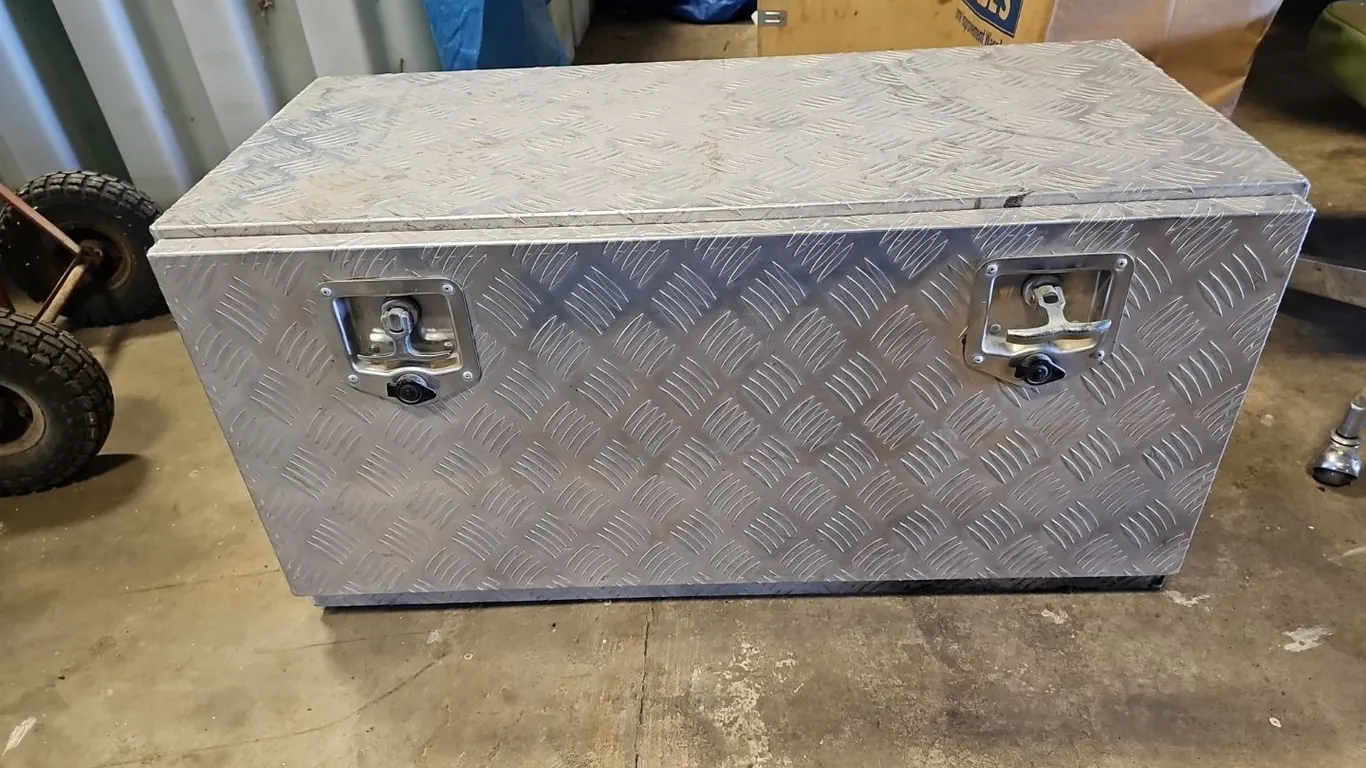 Checker Plate Box & Contents, Propane BBQ, Etc