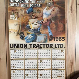 Vintage 1985 Union Tractor Calender