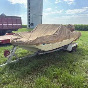Glastron Boat On EZ Loader Roller Trailer w/ 100 HP Evinrude Outboard Motor - *Rotten Tires* -  *Title and Transfer Fees to Apply*