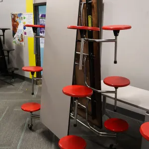 (9) 12' Roll-N-Fold Cafeteria Tables