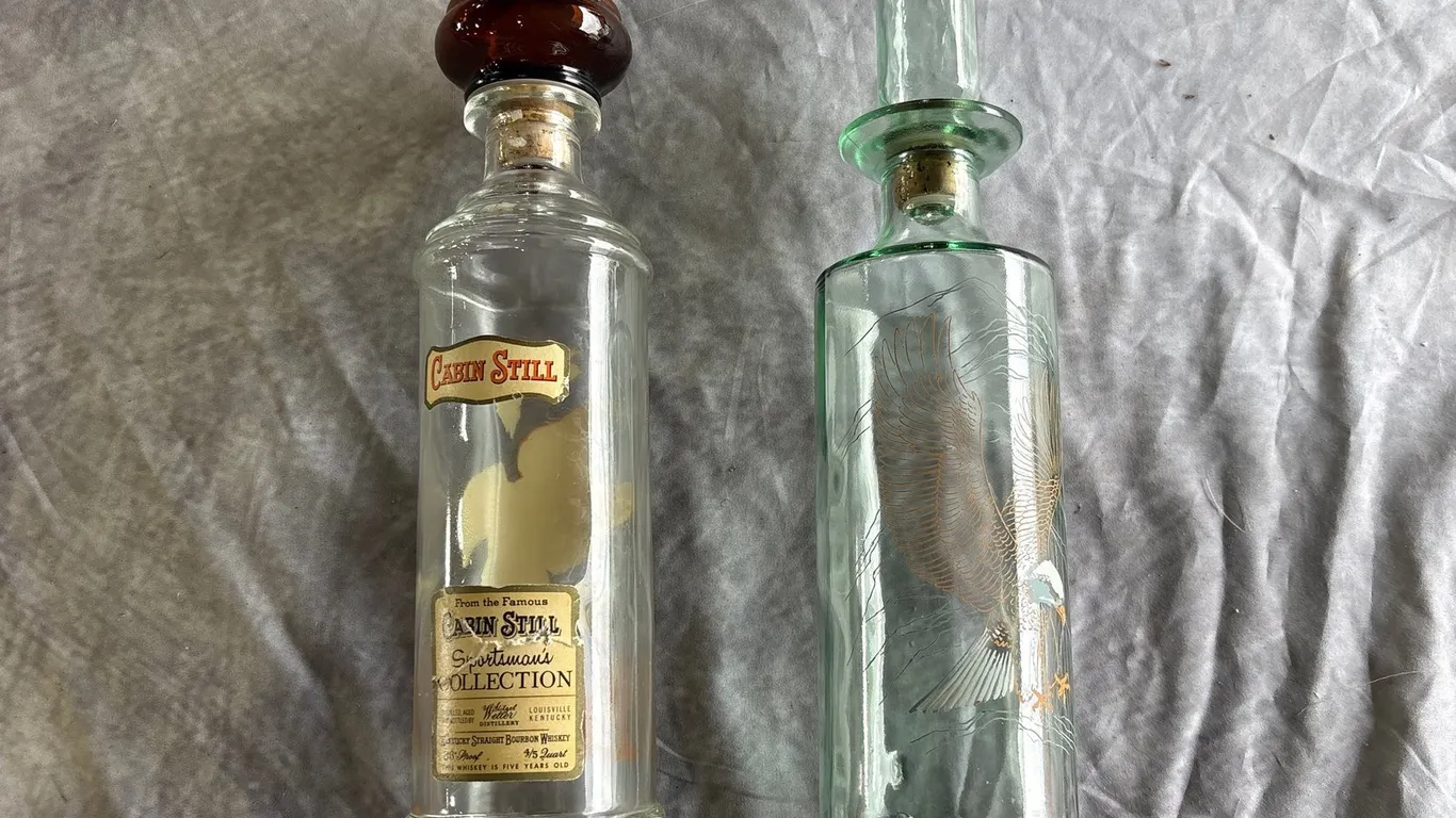 Cabin Still Whiskey Decanters (Neenah, WI)
