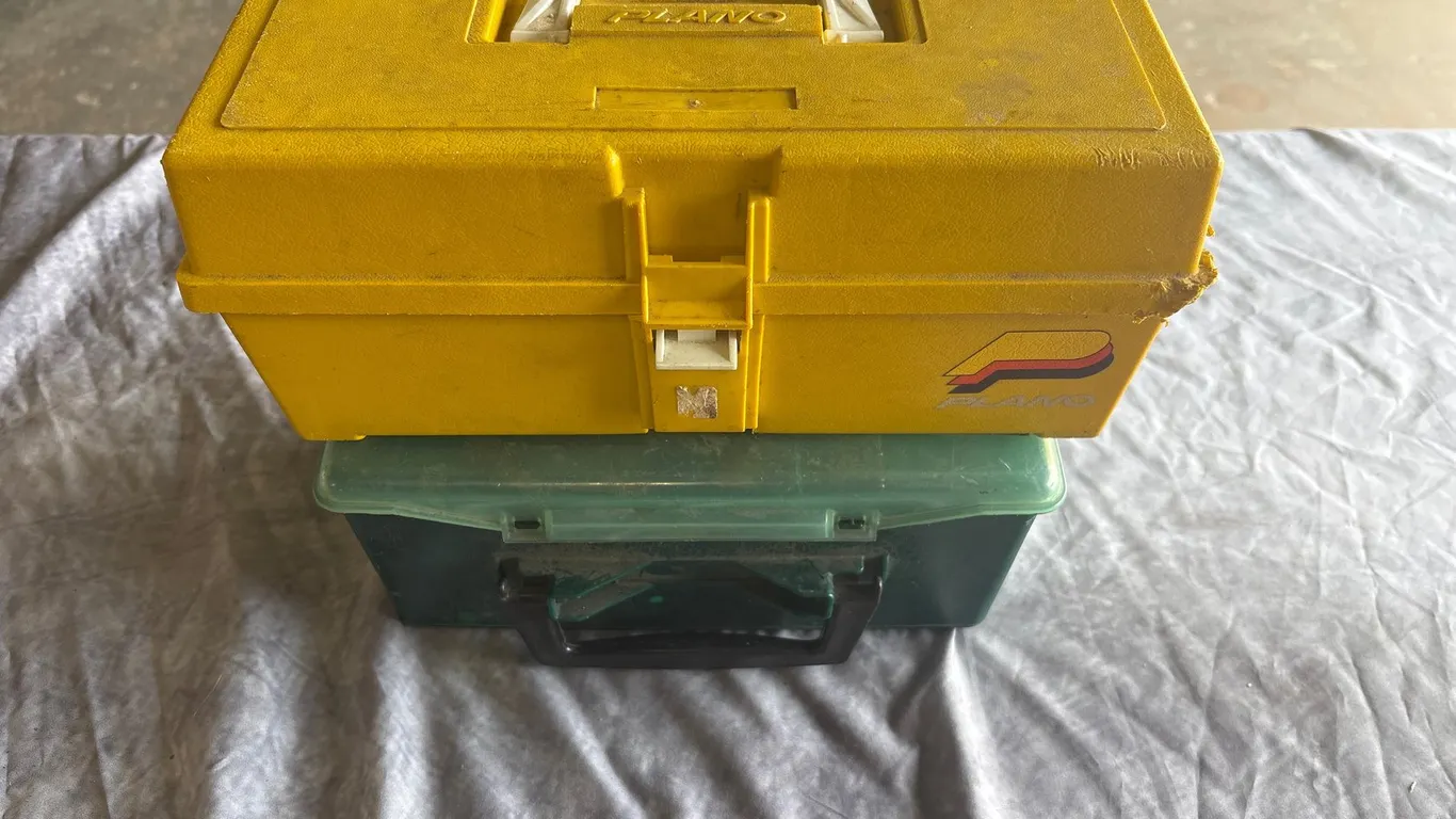 (2) Pc Plano Fishing Tackle Boxes W Assorted Lures & Gear (Neenah, WI)