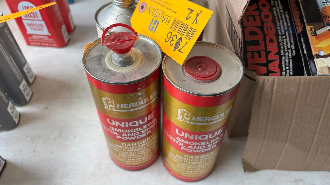 (2) Hercules Unique Smokeless Powder (Arcadia, WI)