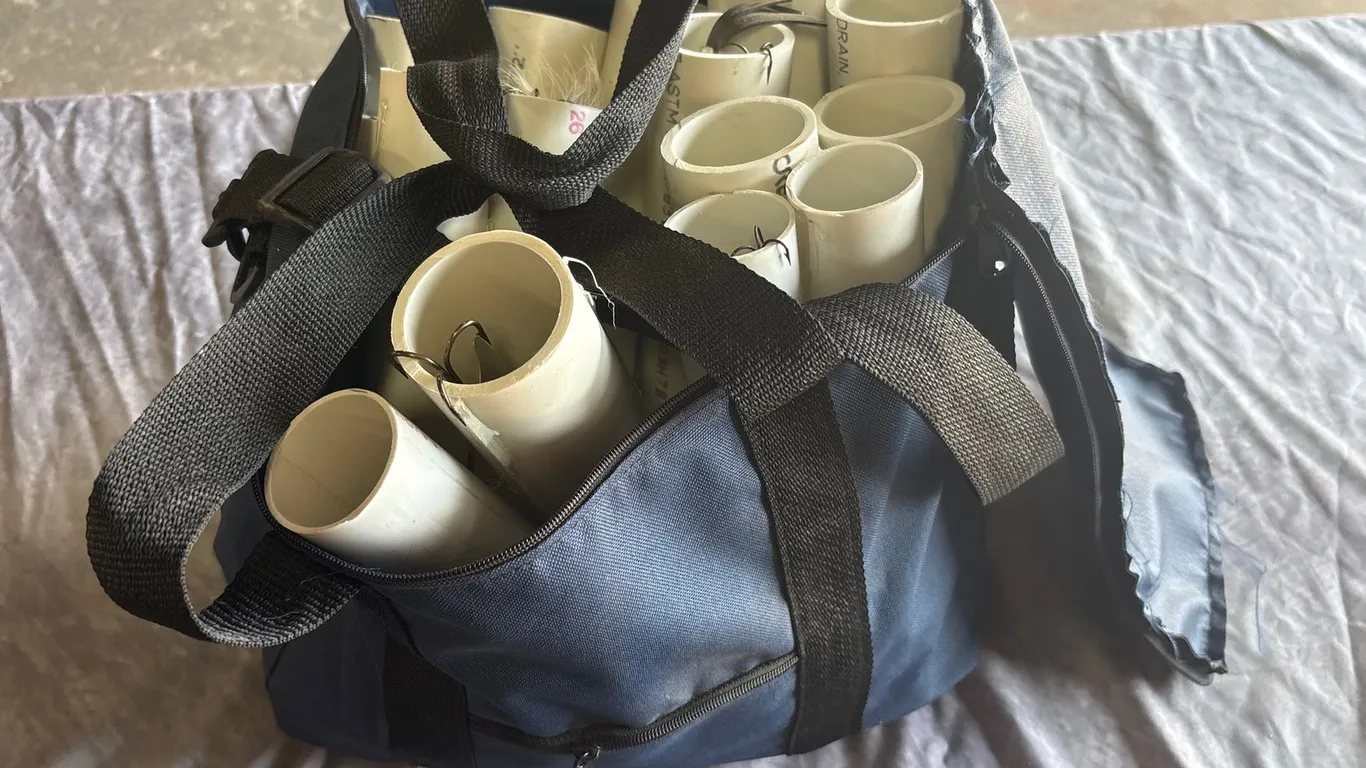 Fly Fishing Gear Bag W/ Assorted Fly Storage Tubes (Neenah, WI)
